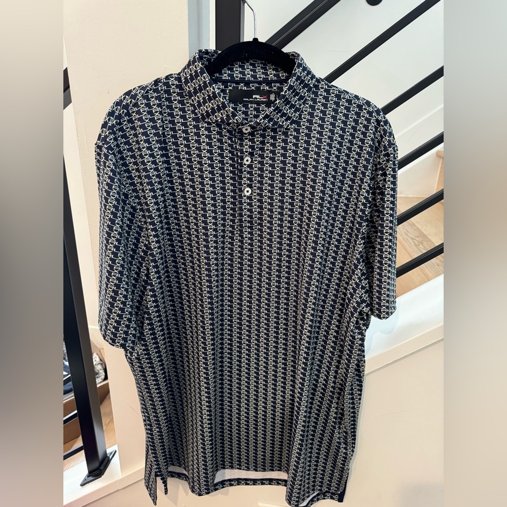 RLX Black and White Polo Golf Shirt